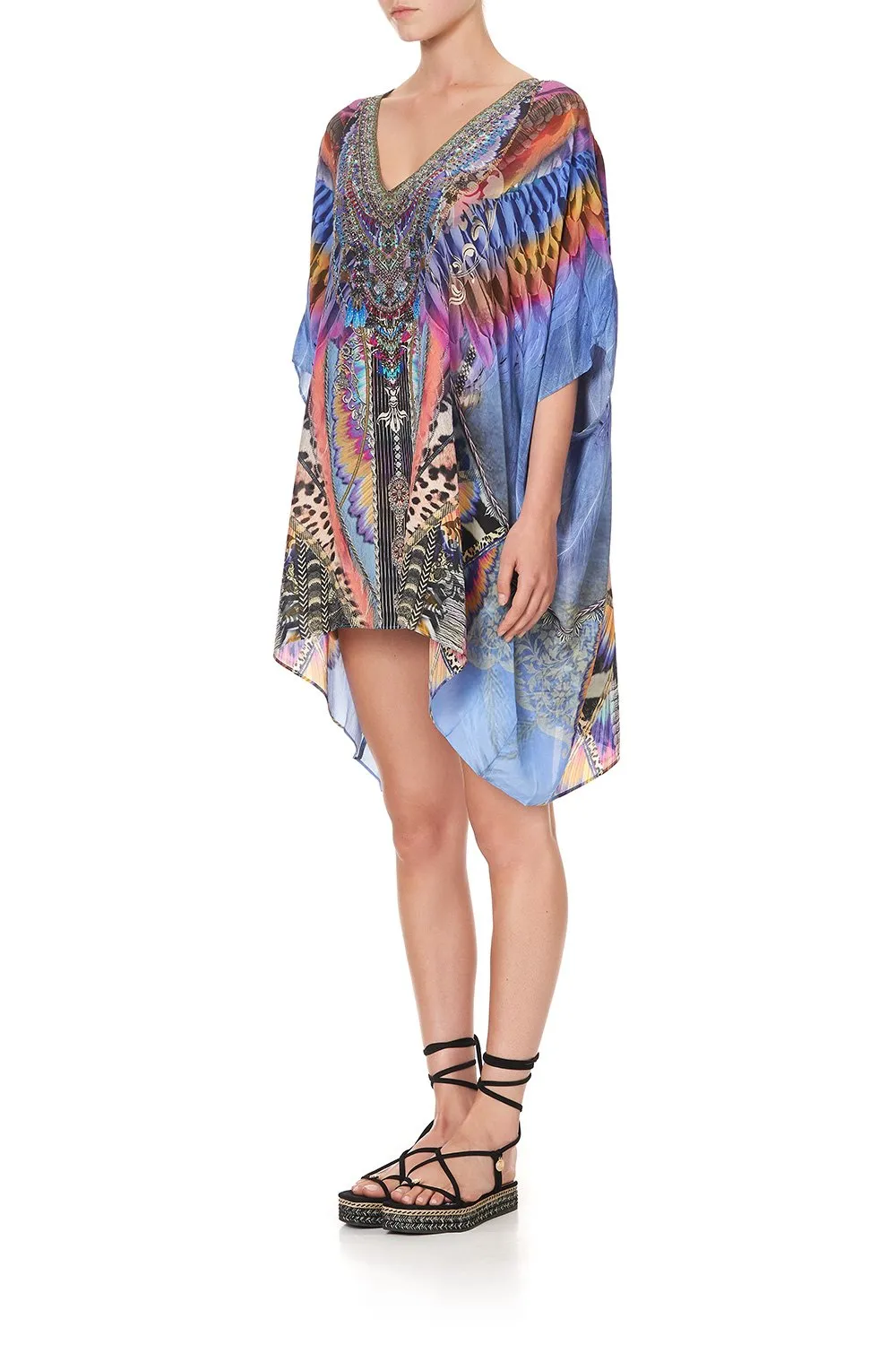 RECTANGULAR V NECK KAFTAN LOVE ON THE WING sold by Camilla product image thumbnail 5