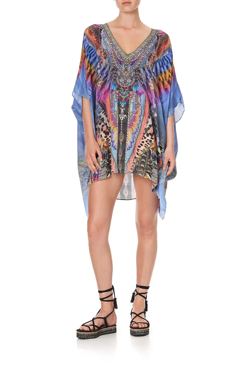 RECTANGULAR V NECK KAFTAN LOVE ON THE WING sold by Camilla product image thumbnail 3