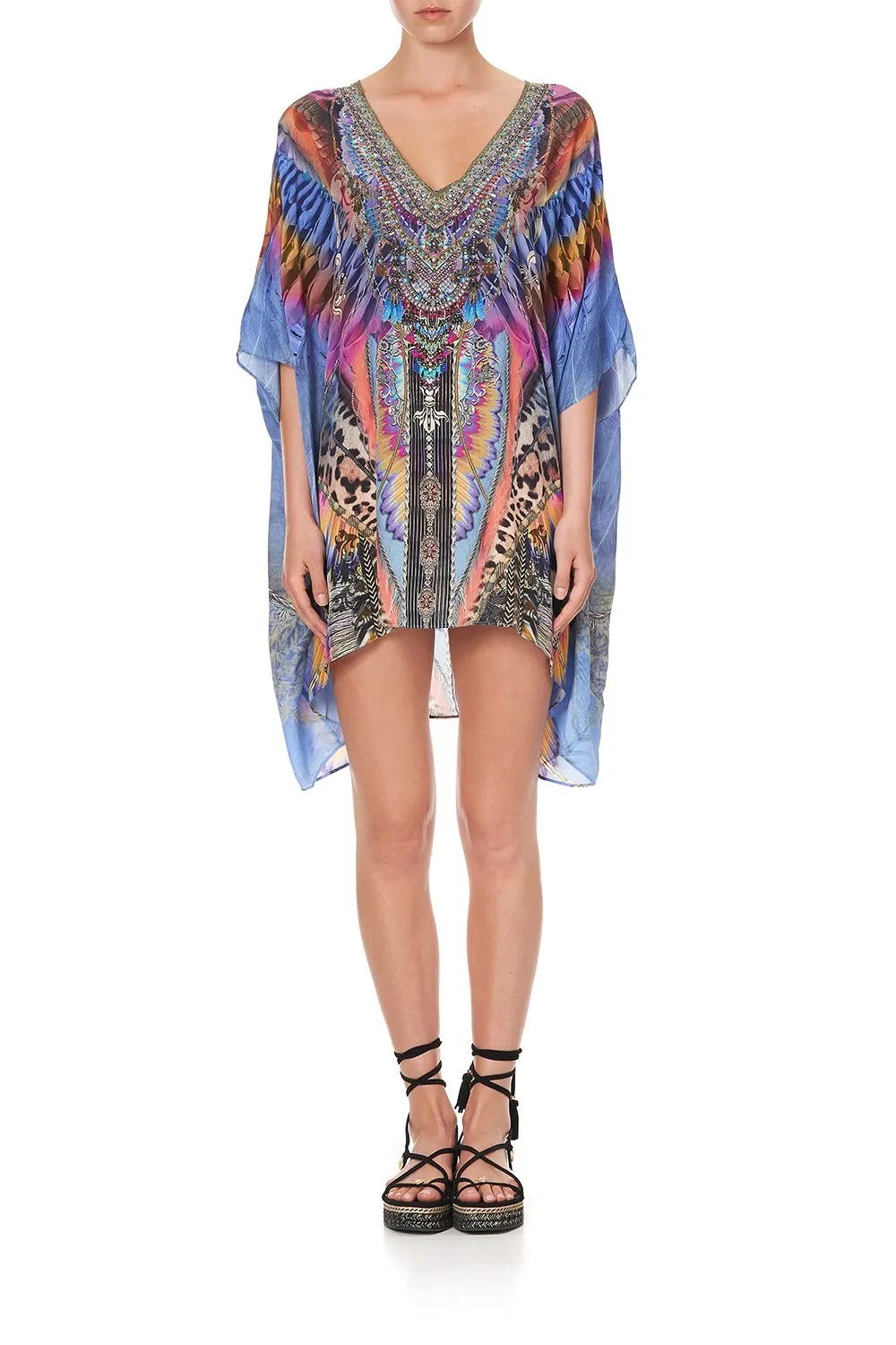 RECTANGULAR V NECK KAFTAN LOVE ON THE WING sold by Camilla product image thumbnail 4