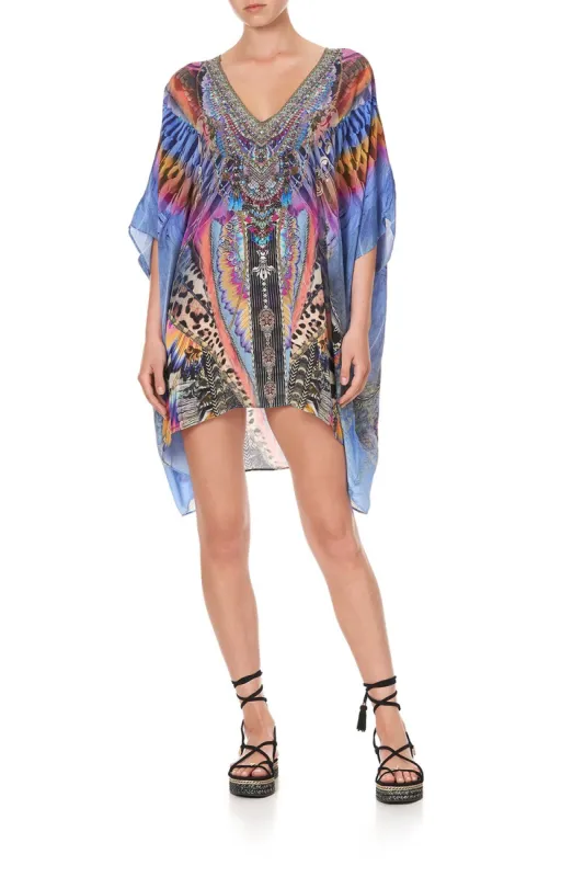 RECTANGULAR V NECK KAFTAN LOVE ON THE WING sold by Camilla