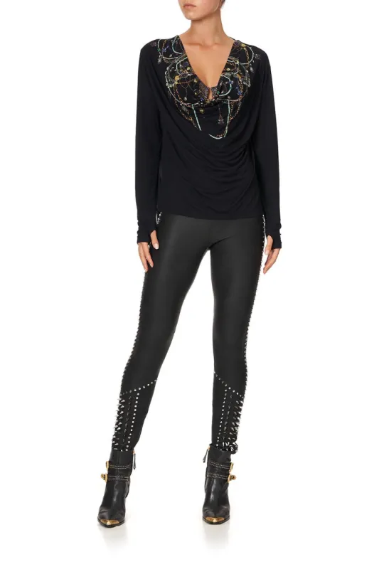 COWL BACK LONG SLEEVE TEE PUNK OF PRIMROSE sold by Camilla