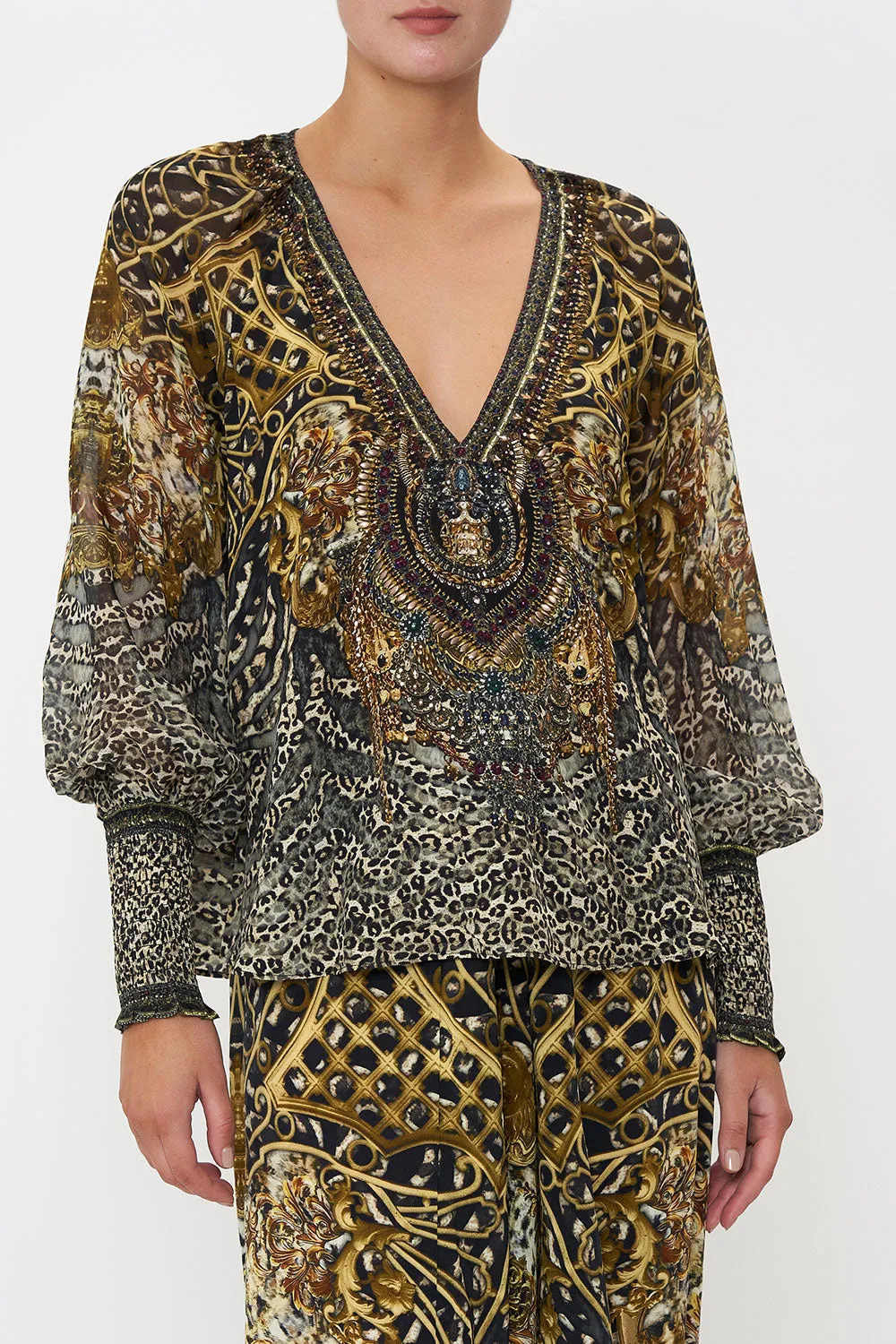 SHIRRED CUFF BLOUSE ARMADA sold by Camilla product image thumbnail 5