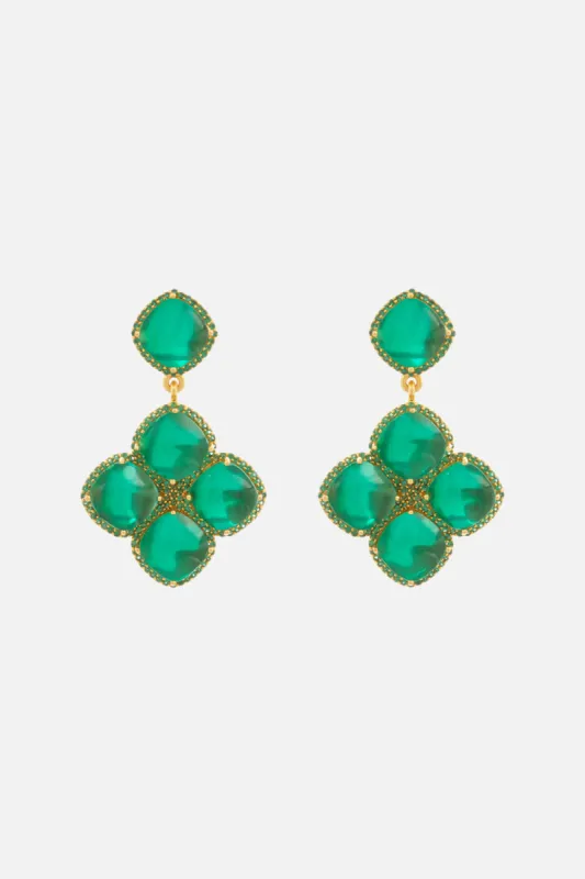 CECILIA EMERALD EARRINGS MULTI sold by Camilla
