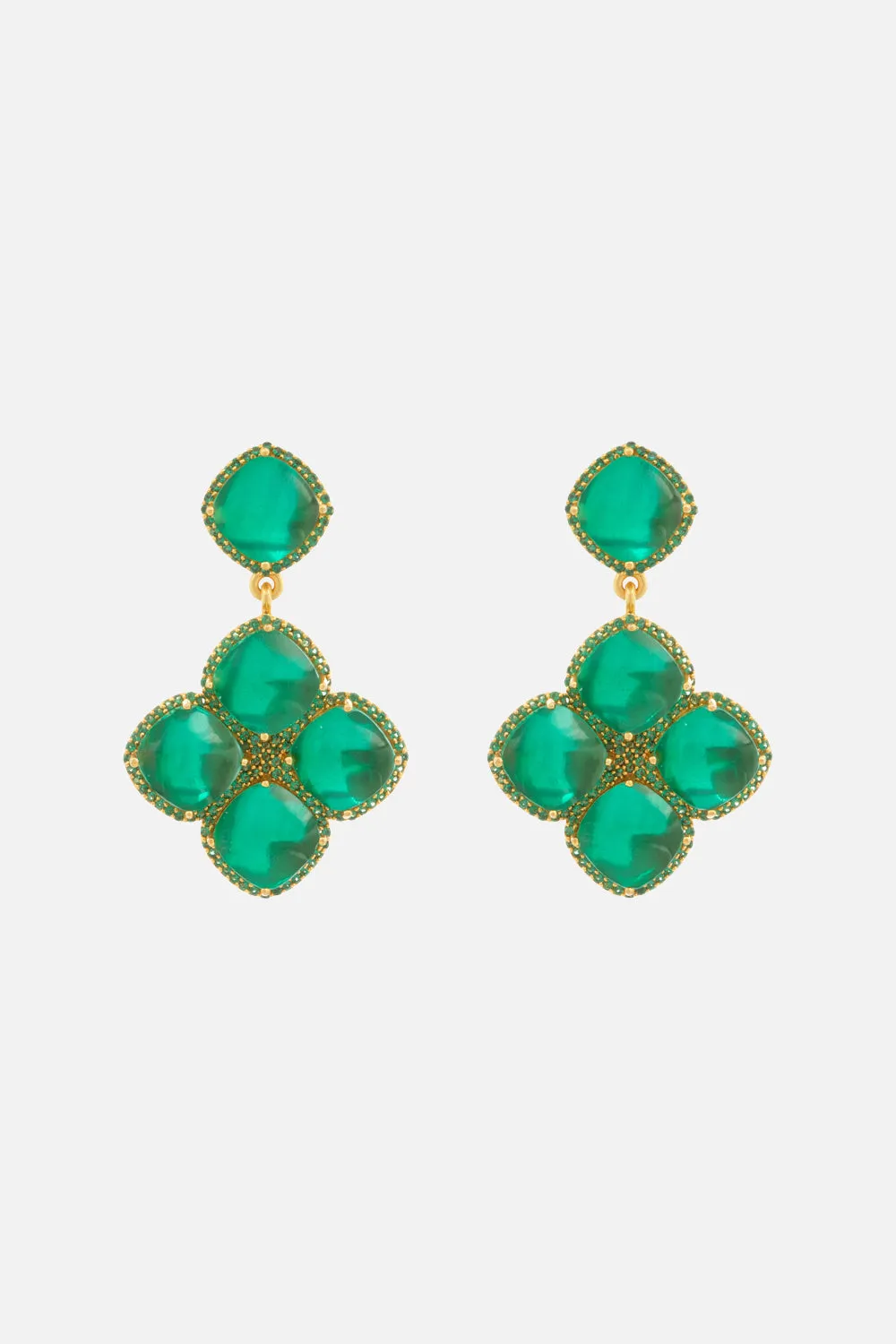 CECILIA EMERALD EARRINGS MULTI sold by Camilla