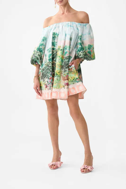 OFF SHOULDER PUFF DRESS ARCHES OF AMOR sold by Camilla