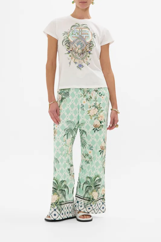 SLIM FIT ROUND NECK T-SHIRT - WHITE JARDIM PARTY sold by Camilla