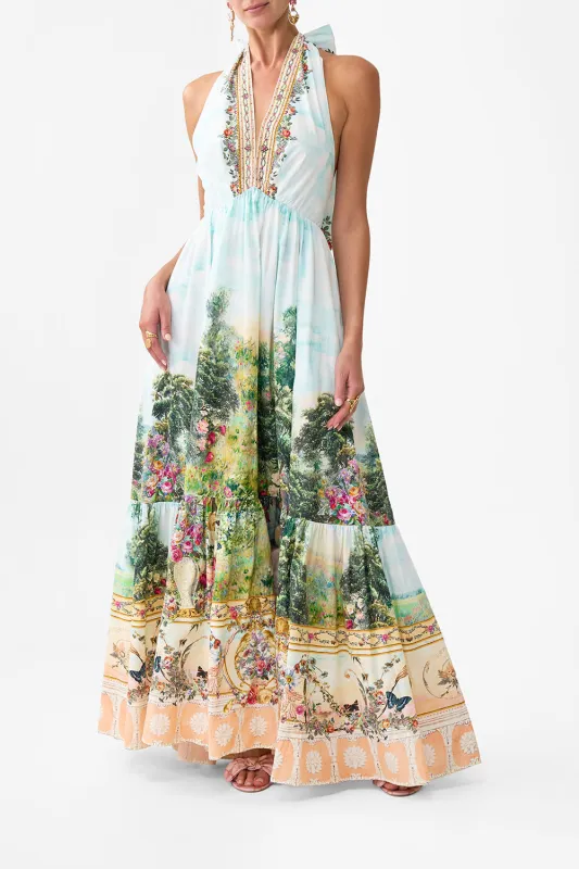 RUFFLE HEM HALTER DRESS ARCHES OF AMOR sold by Camilla