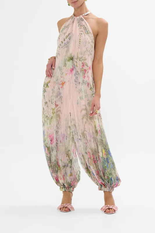 PLISSE JUMPSUIT WITH NECK TIE PALACIO PLAYGROUND sold by Camilla