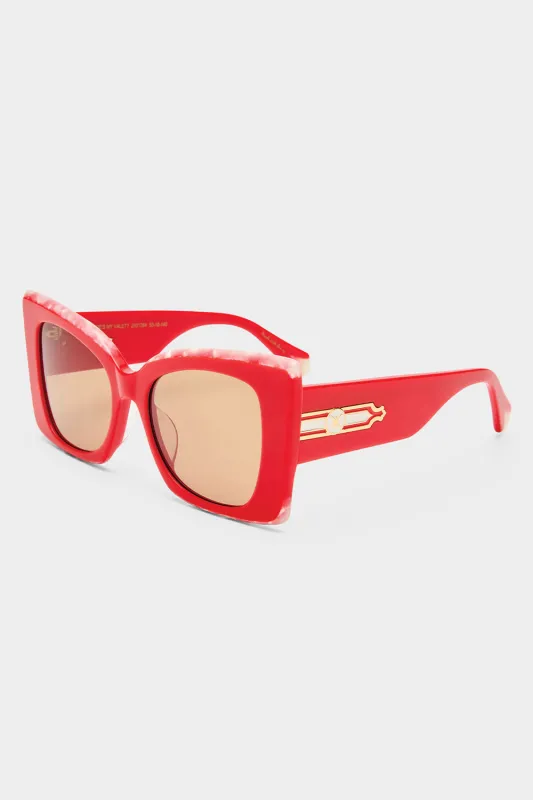 WHERE'S MY VALET SUNGLASSES SOLID POPPY / IVORY MARBLE GOLD sold by Camilla