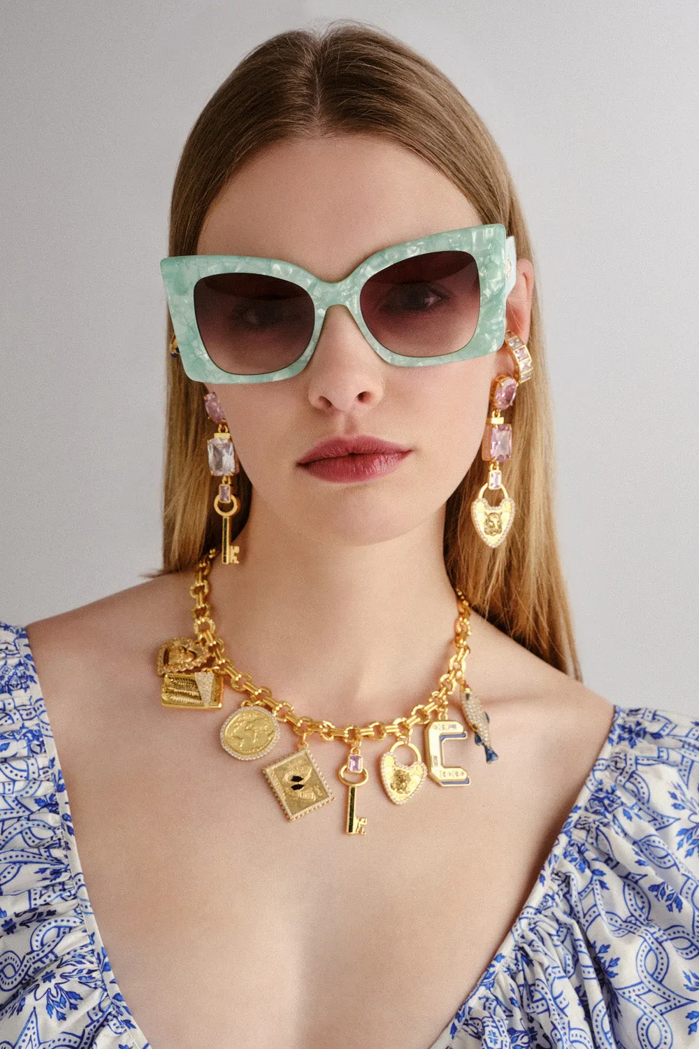 WHERE'S MY VALET SUNGLASSES MINT MARBLE / SOLID IVORY GOLD sold by Camilla product image thumbnail 2