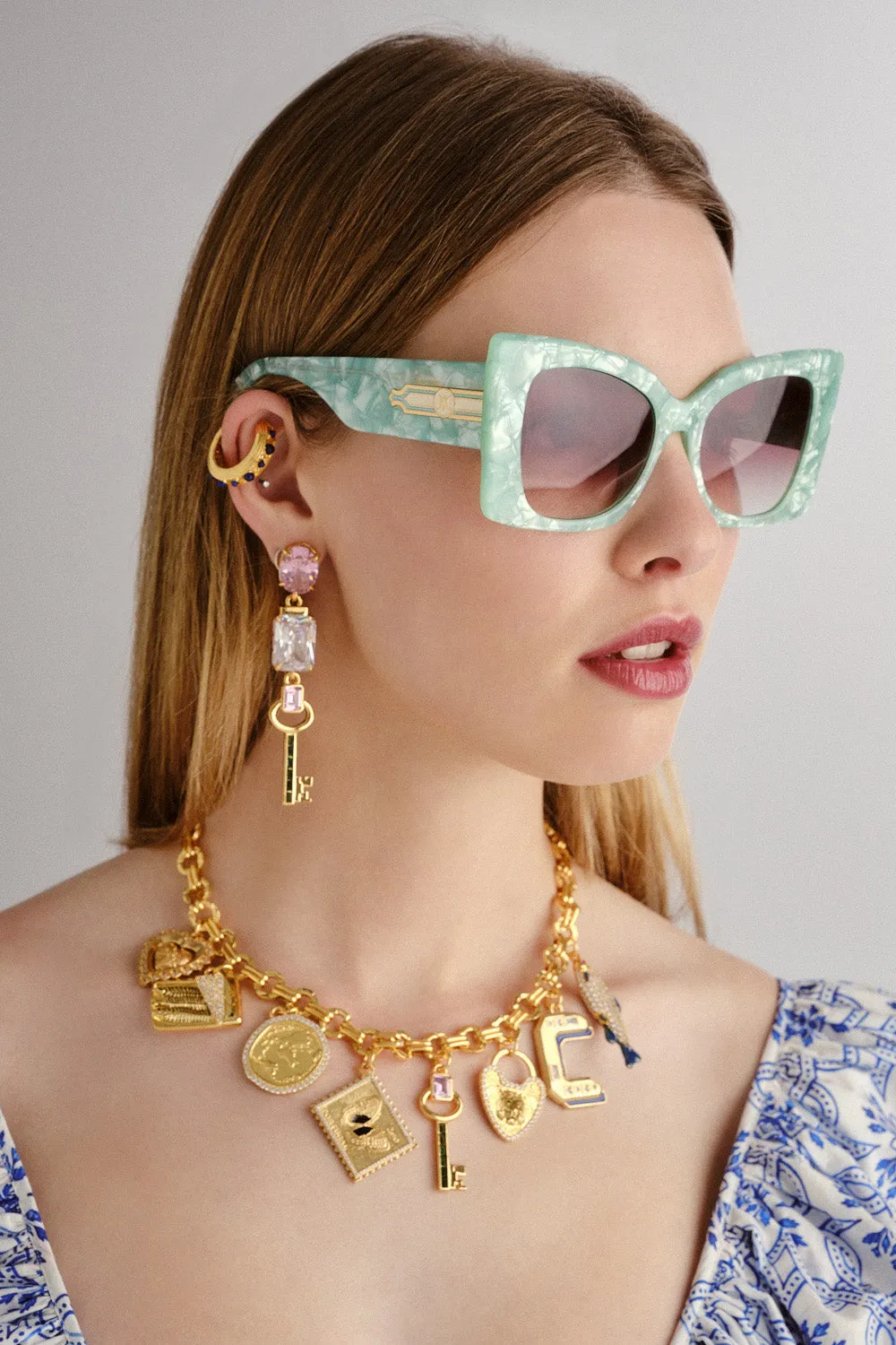 WHERE'S MY VALET SUNGLASSES MINT MARBLE / SOLID IVORY GOLD sold by Camilla product image thumbnail 5