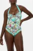 TIE FRONT HALTER NECK ONE PIECE GARDENS OF QUELUZ sold by Camilla