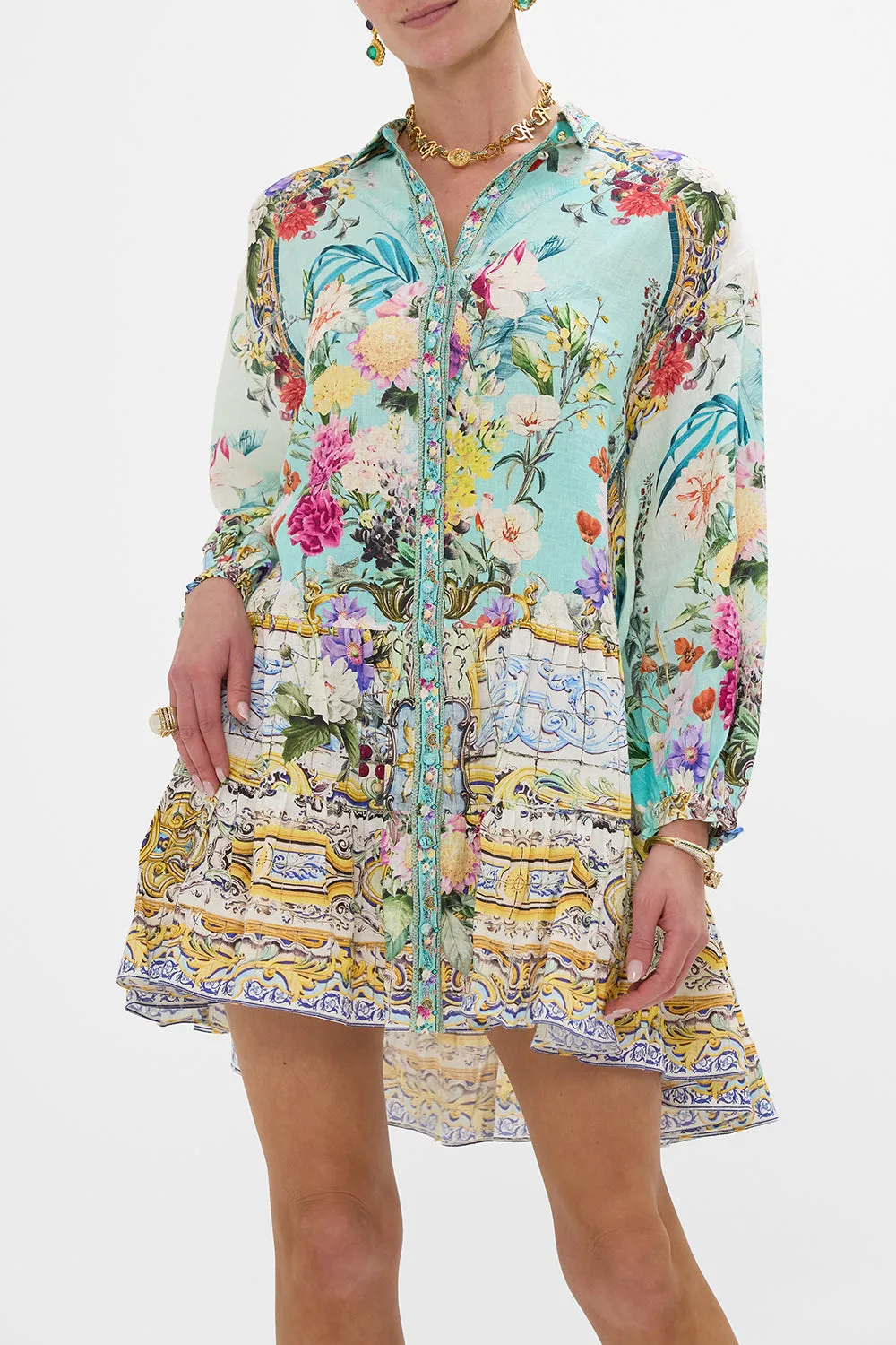 LONG SLEEVE TIERED SHORT DRESS GARDENS OF QUELUZ sold by Camilla product image thumbnail 5