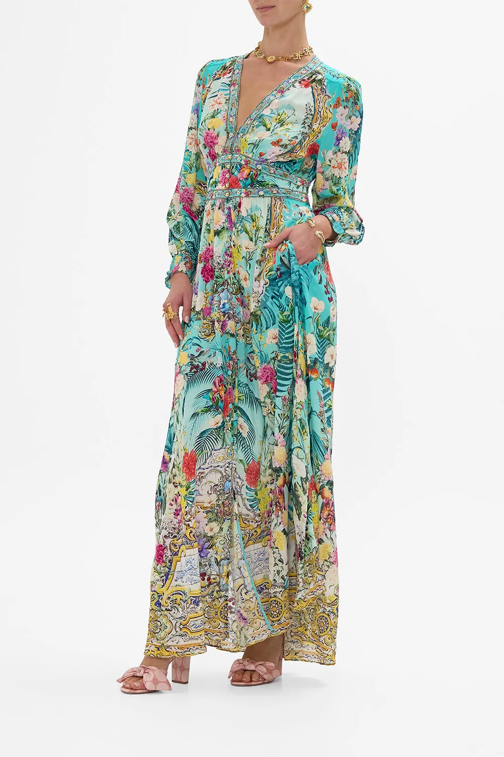 BUTTON DRESS WITH SHAPED WAISTBAND GARDENS OF QUELUZ sold by Camilla product image thumbnail 4