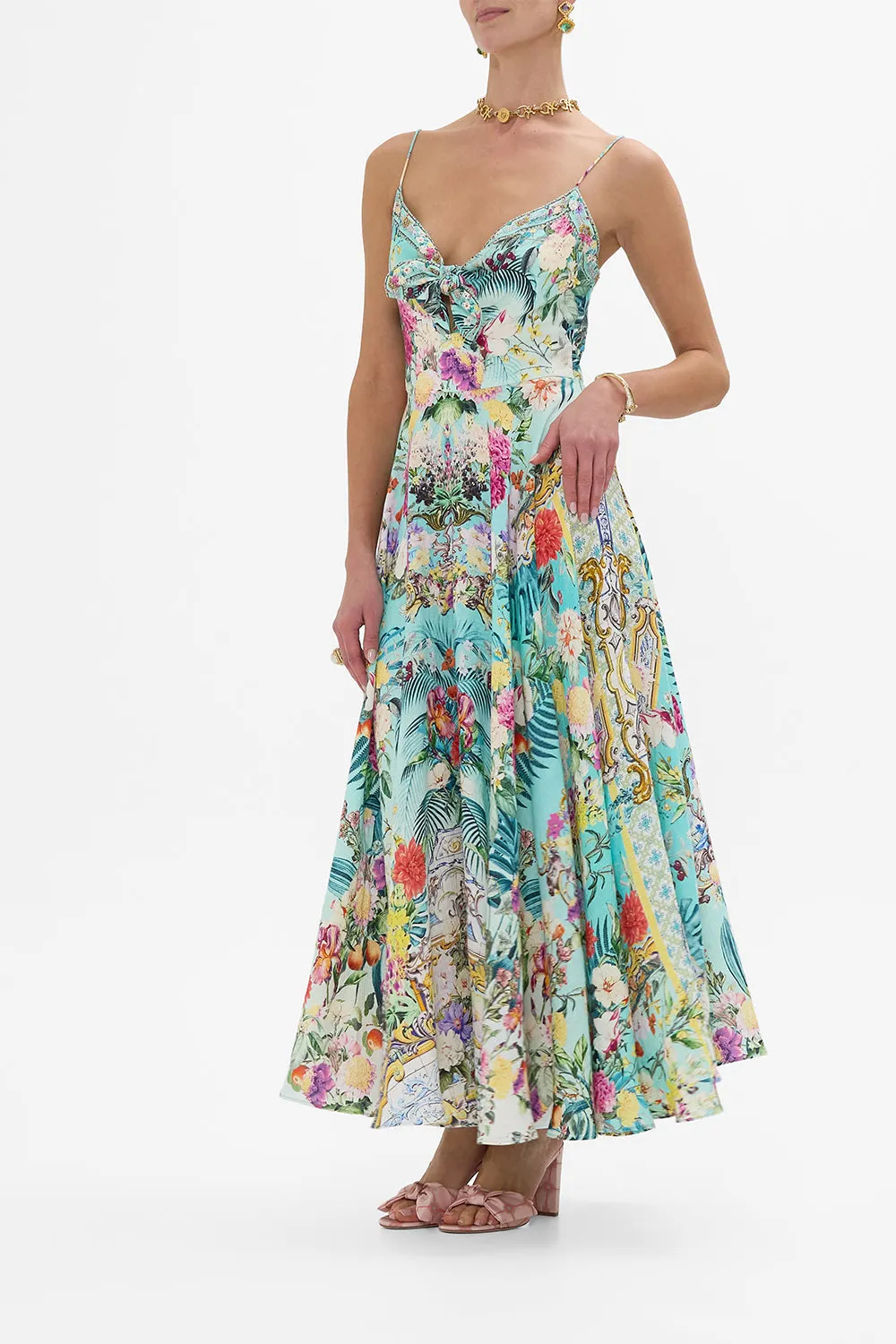 LONG DRESS WITH TIE FRONT GARDENS OF QUELUZ sold by Camilla product image thumbnail 4