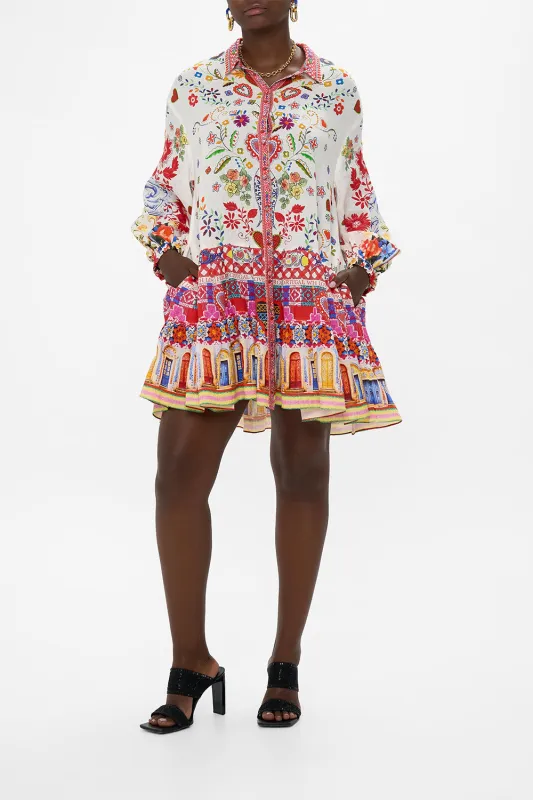 LONG SLEEVE TIERED SHORT DRESS FAITH, LUCK & JUSTICE sold by Camilla