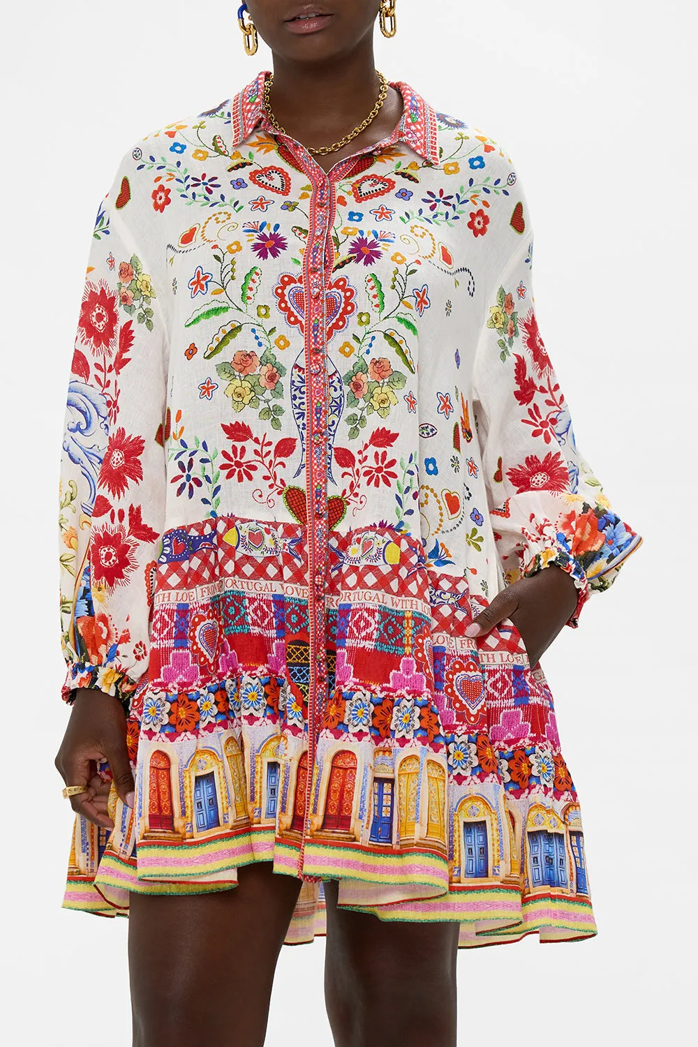 LONG SLEEVE TIERED SHORT DRESS FAITH, LUCK & JUSTICE sold by Camilla product image thumbnail 5