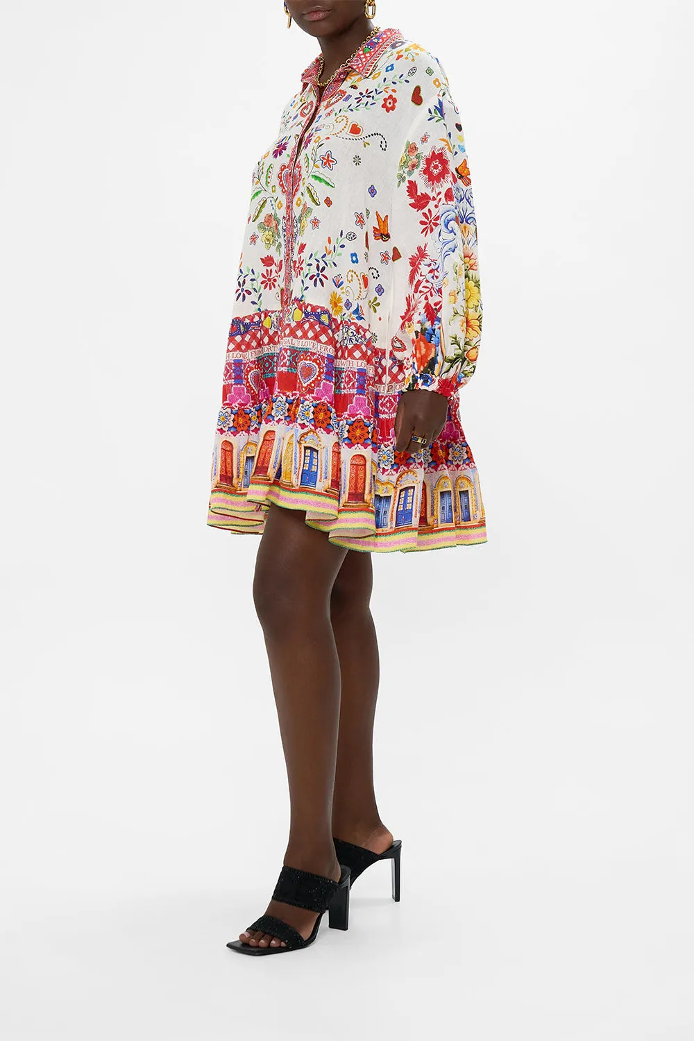 LONG SLEEVE TIERED SHORT DRESS FAITH, LUCK & JUSTICE sold by Camilla product image thumbnail 4