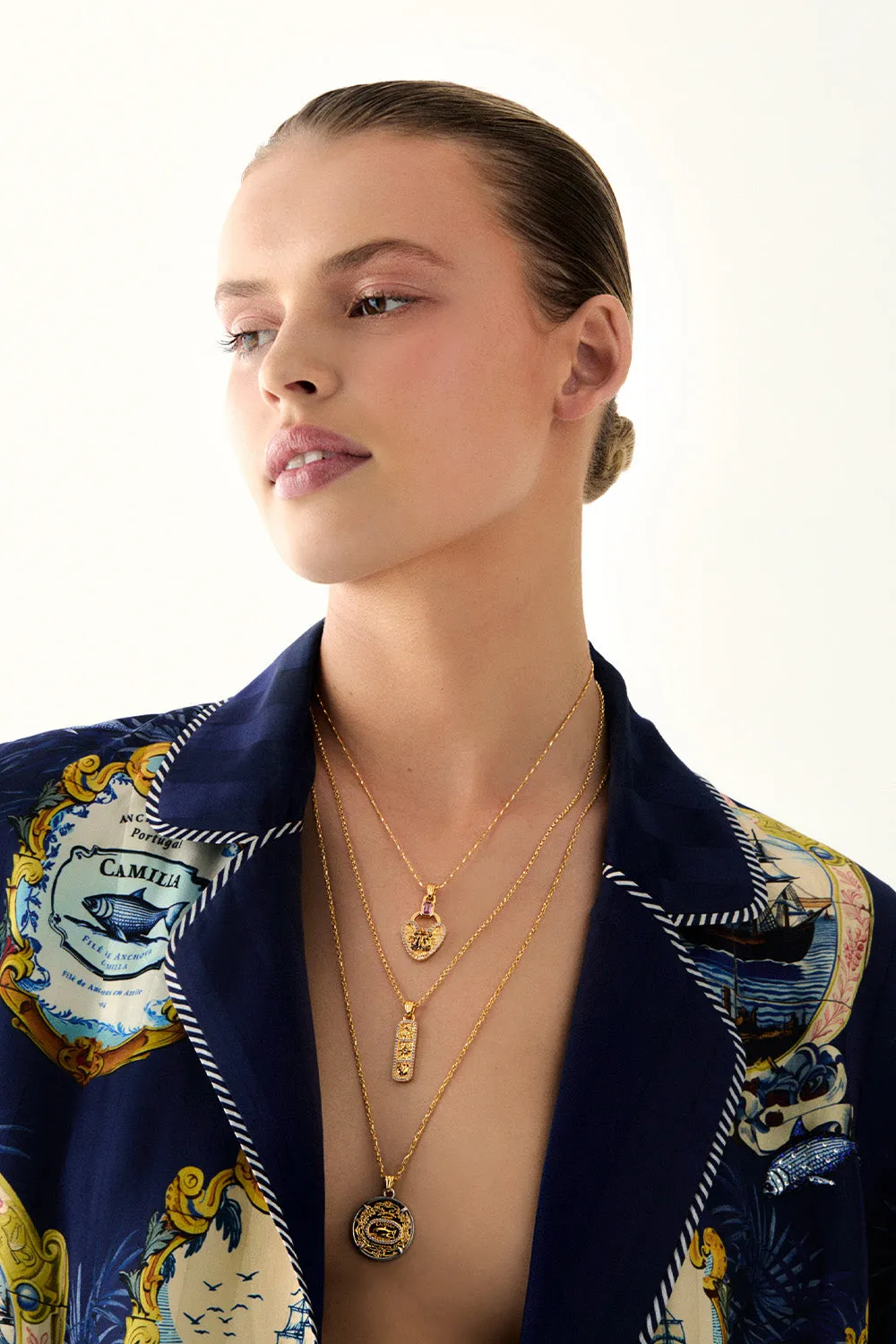 LOCKETS LOADED MULTI CHAIN NECKLACE GOLD sold by Camilla product image thumbnail 2