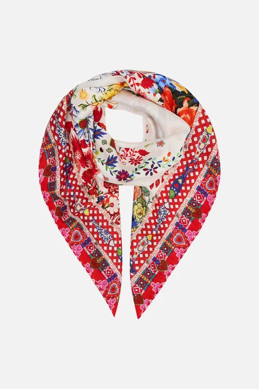 LARGE SQUARE SCARF FAITH, LUCK & JUSTICE sold by Camilla