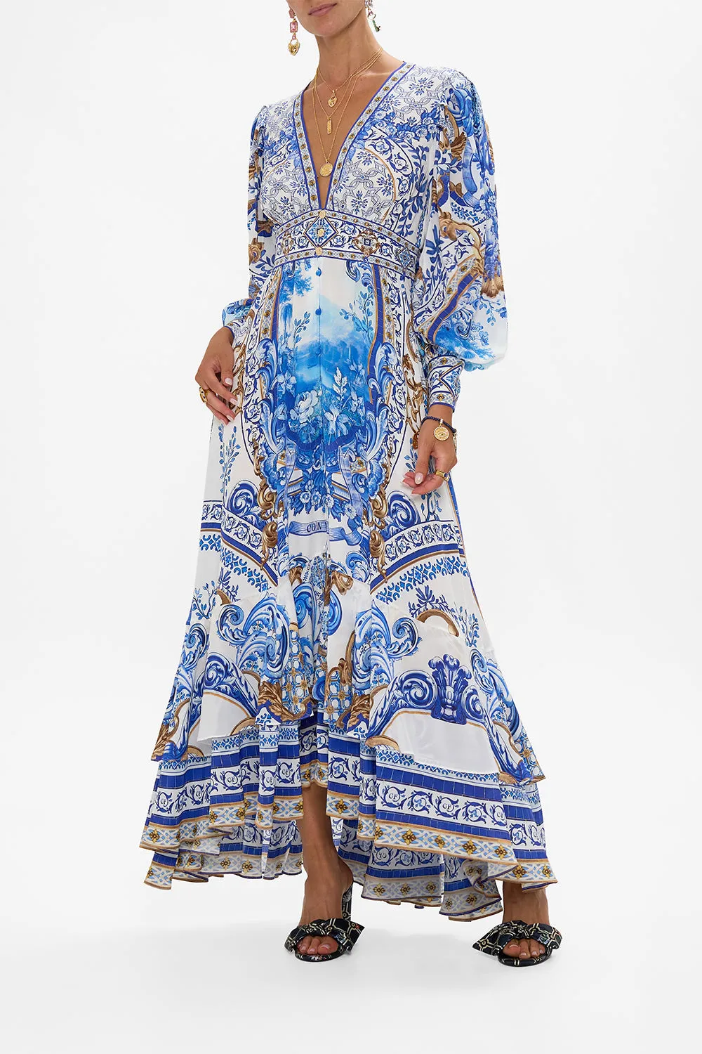 LONG BUTTON FRONT DRESS AZUL ADVENTURES sold by Camilla