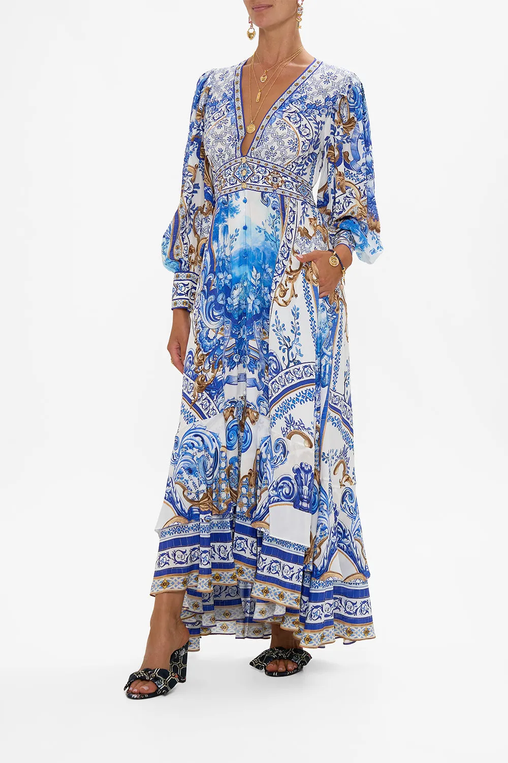 LONG BUTTON FRONT DRESS AZUL ADVENTURES sold by Camilla product image thumbnail 4