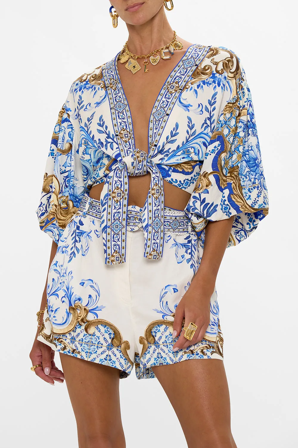 TIE FRONT PUFF SLEEVE TOP AZUL ADVENTURES sold by Camilla product image thumbnail 5