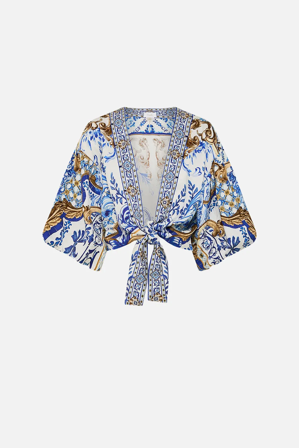 TIE FRONT PUFF SLEEVE TOP AZUL ADVENTURES sold by Camilla product image thumbnail 3