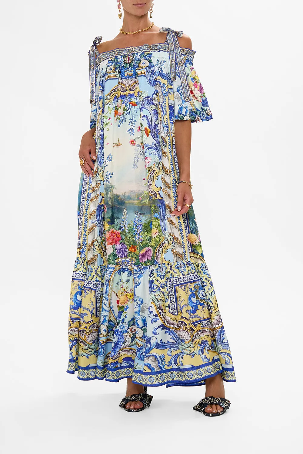 LONG OFF SHOULDER FRILL DRESS WITH STRAPS WALL TO WALL WONDERS sold by Camilla