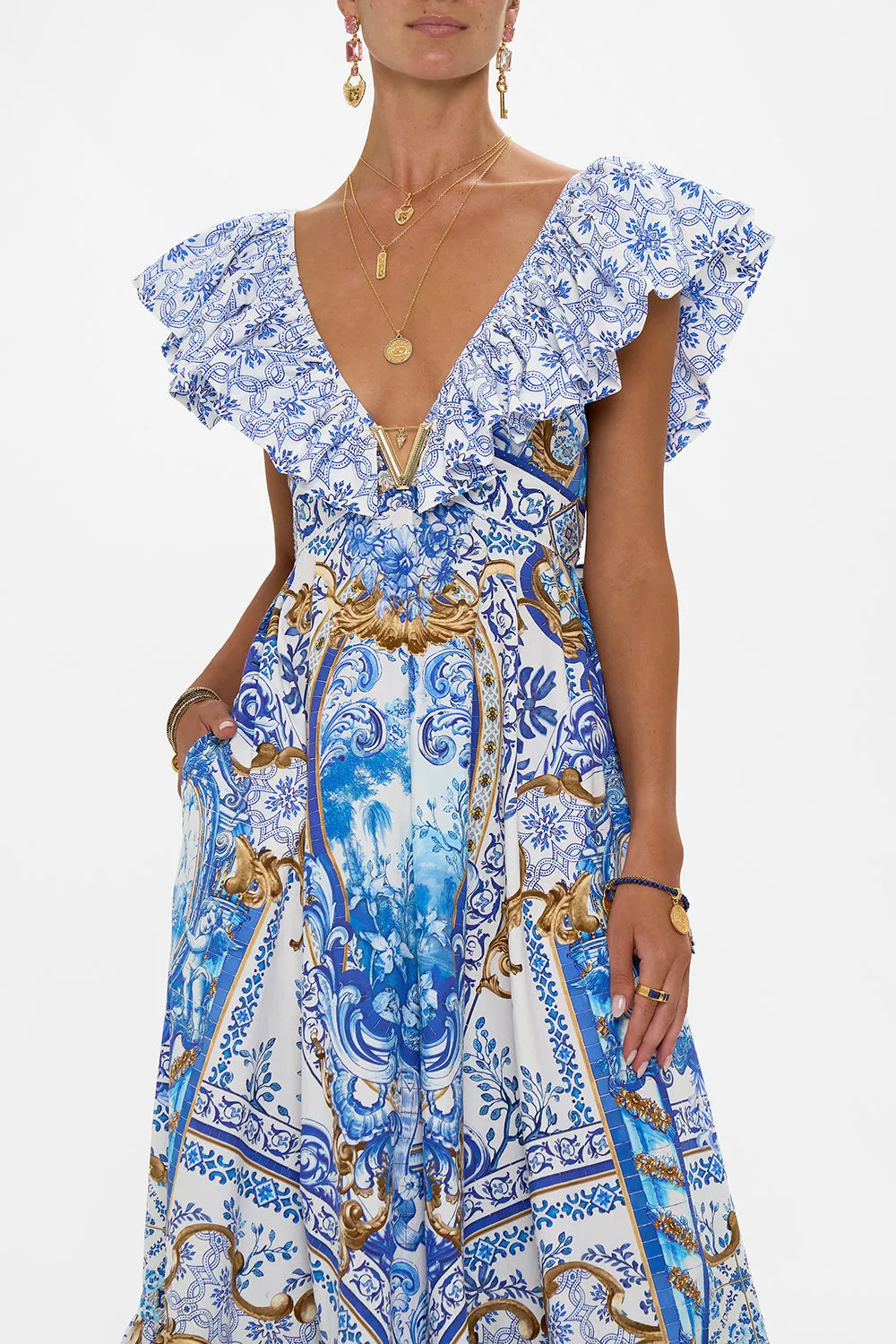 FRILL NECK DRESS WITH HARDWARE AZUL ADVENTURES sold by Camilla product image thumbnail 5