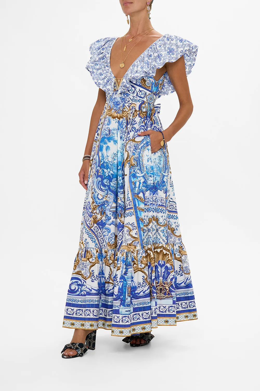 FRILL NECK DRESS WITH HARDWARE AZUL ADVENTURES sold by Camilla product image thumbnail 4