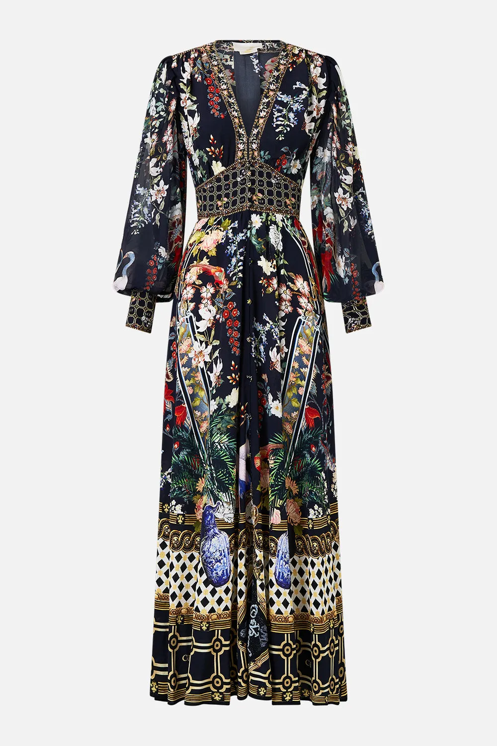 SHAPED WAISTBAND DRESS WITH GATHERED SLEEVES PALACIO POETRY sold by Camilla product image thumbnail 3