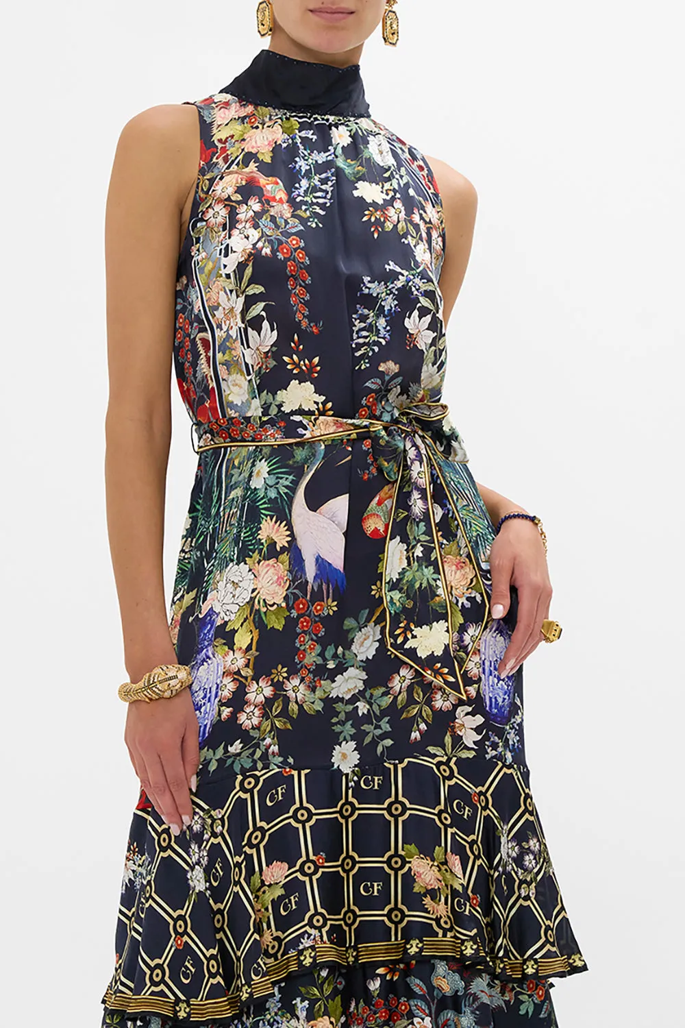 HIGHNECK TIERED RUFFLE HEM DRESS PALACIO POETRY sold by Camilla product image thumbnail 5