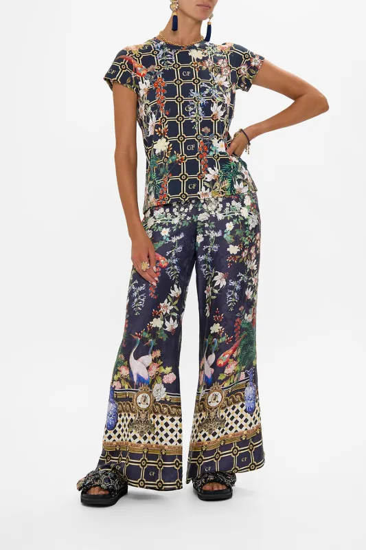 SLIM FIT ROUND NECK T-SHIRT - MULTI PALACIO POETRY sold by Camilla