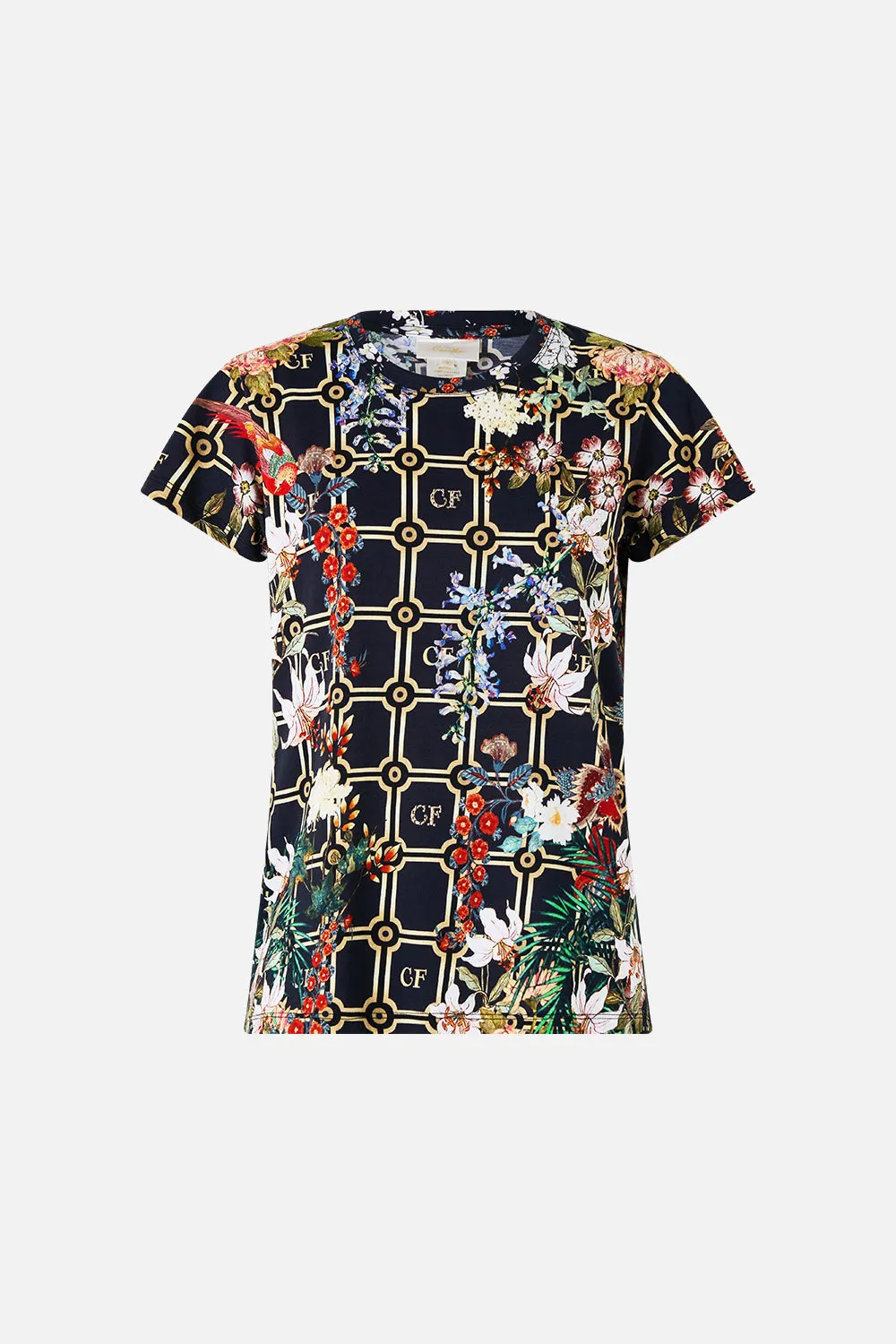 SLIM FIT ROUND NECK T-SHIRT - MULTI PALACIO POETRY sold by Camilla product image thumbnail 3