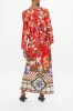 PLUNGE NECK DRAPED SHOULDER DRESS LISBOA LUXE sold by Camilla