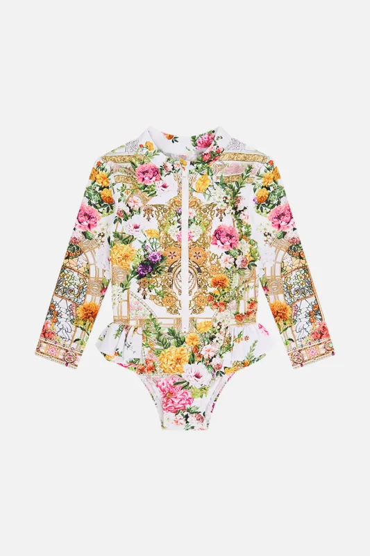 BABIES ZIP PADDLESUIT WITH FRILLS EGYPTIAN ROSE sold by Camilla