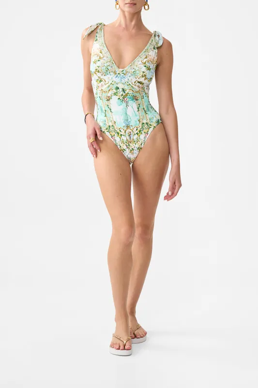 RUCHED TRI - TIE SHOULDER ONE PIECE VENUS ON A VESPA sold by Camilla