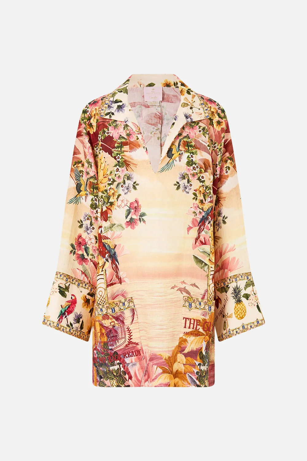 LONG SLEEVE TUNIC DRESS WELCOME TO THE WHITE LOTUS sold by Camilla product image thumbnail 3