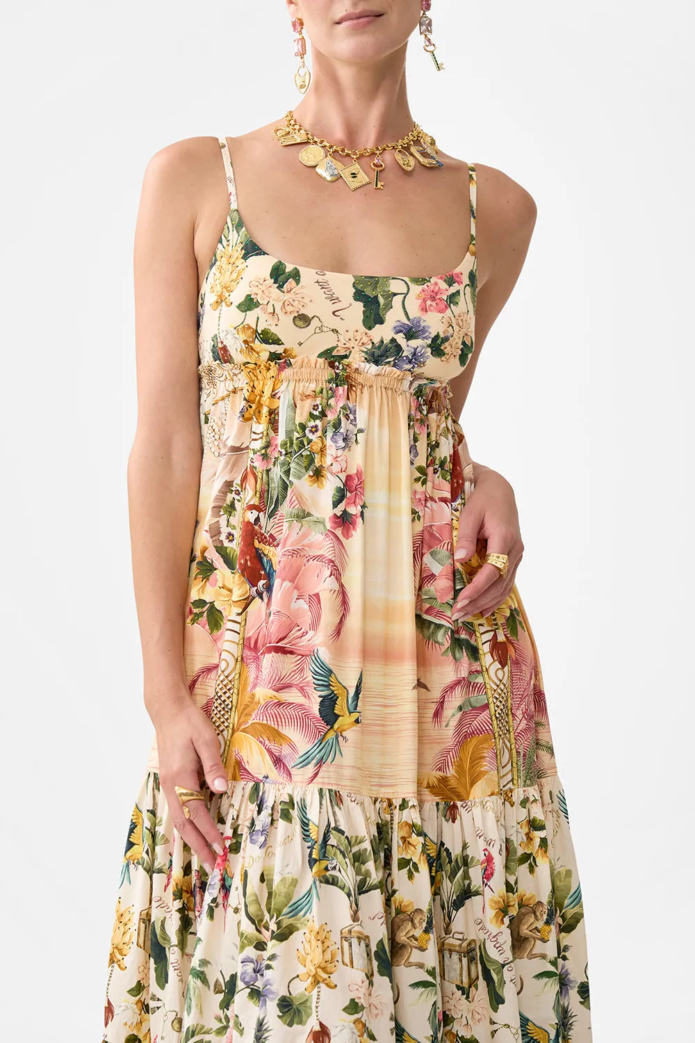 LONG DRESS WITH JERSEY BODICE WELCOME TO THE WHITE LOTUS sold by Camilla product image thumbnail 5