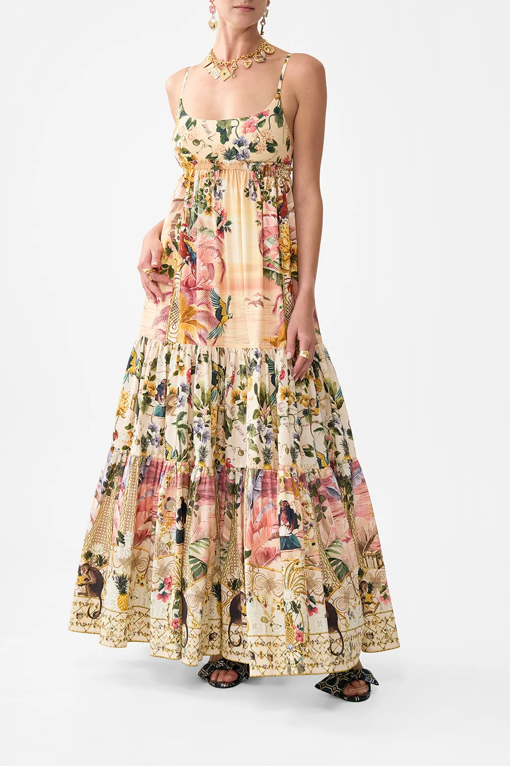 LONG DRESS WITH JERSEY BODICE WELCOME TO THE WHITE LOTUS sold by Camilla