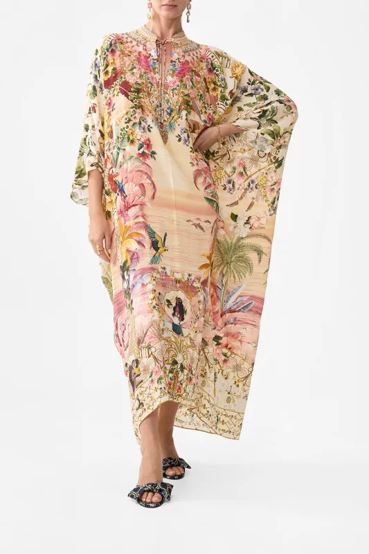 NECK TIE MAXI KAFTAN WELCOME TO THE WHITE LOTUS sold by Camilla