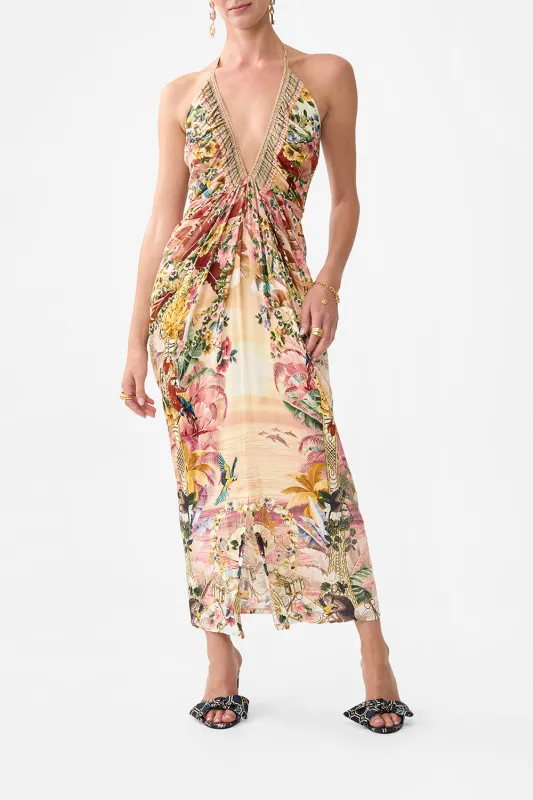 V NECK GATHERED JERSEY DRESS WELCOME TO THE WHITE LOTUS sold by Camilla