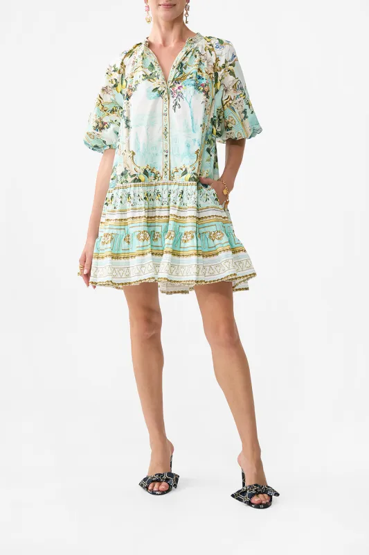 PUFF SLEEVE SHIRT DRESS VENUS ON A VESPA sold by Camilla
