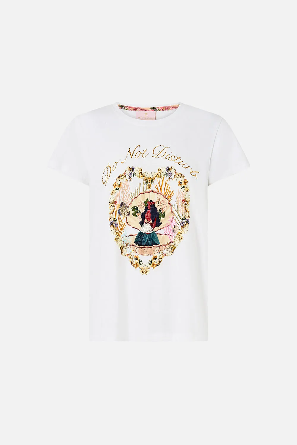 SLIM FIT ROUND NECK T-SHIRT WELCOME TO THE WHITE LOTUS sold by Camilla product image thumbnail 3