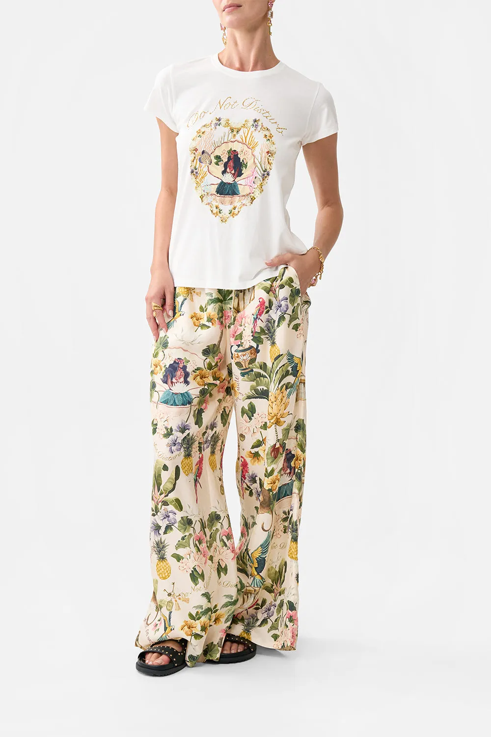 SLIM FIT ROUND NECK T-SHIRT WELCOME TO THE WHITE LOTUS sold by Camilla product image thumbnail 4