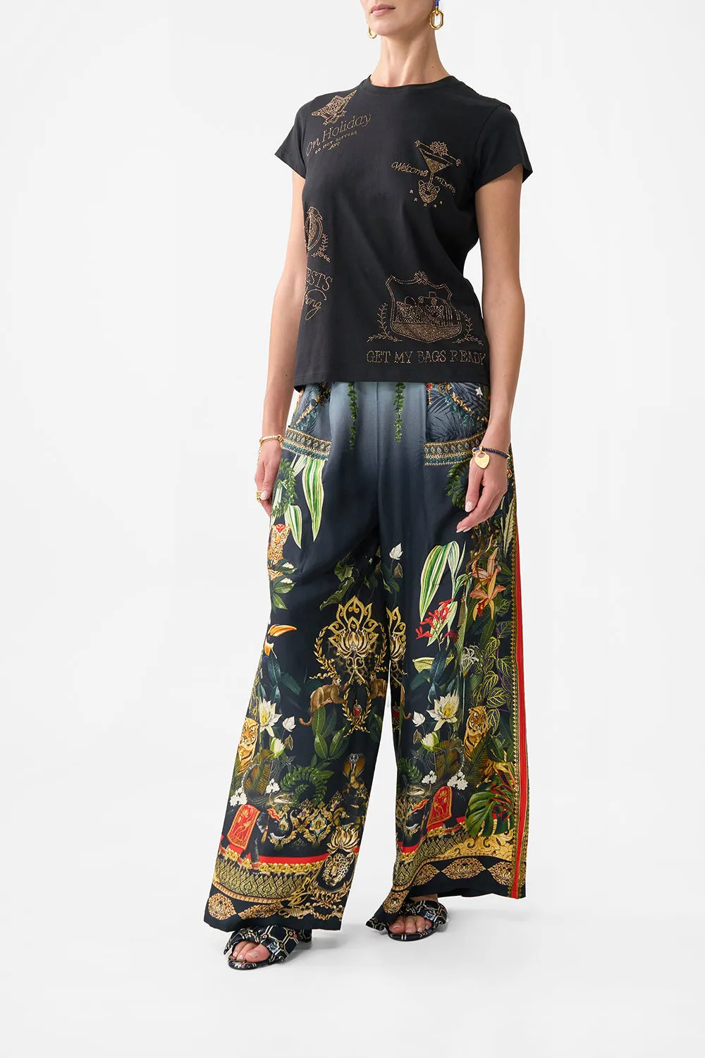 SLIM FIT ROUND NECK T-SHIRT READY FOR MY WELCOME DRINK sold by Camilla product image thumbnail 4