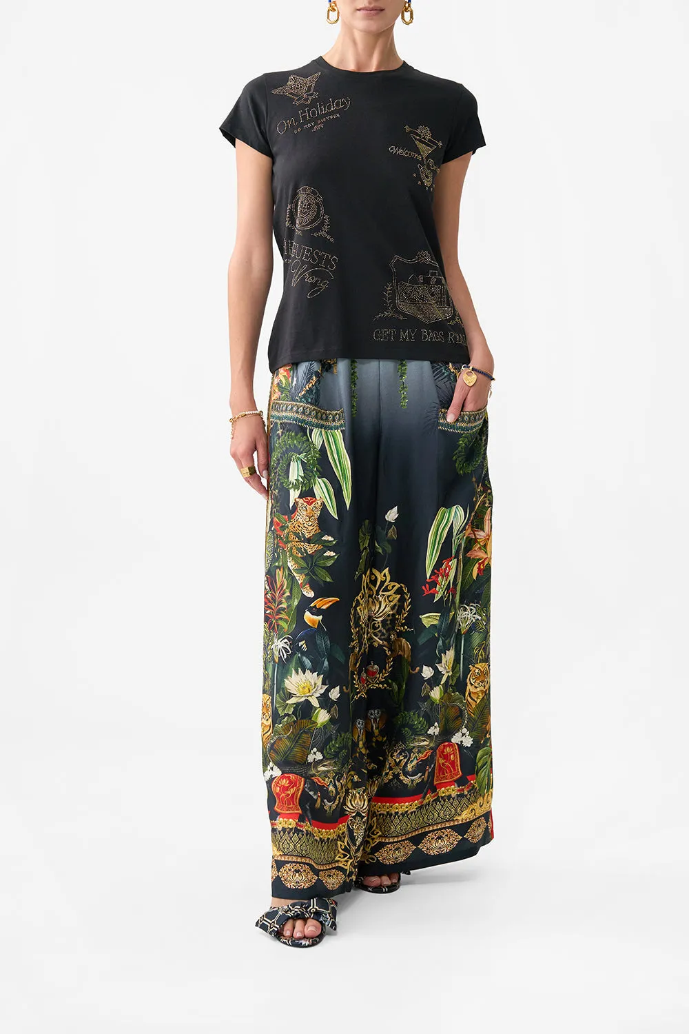 SLIM FIT ROUND NECK T-SHIRT READY FOR MY WELCOME DRINK sold by Camilla