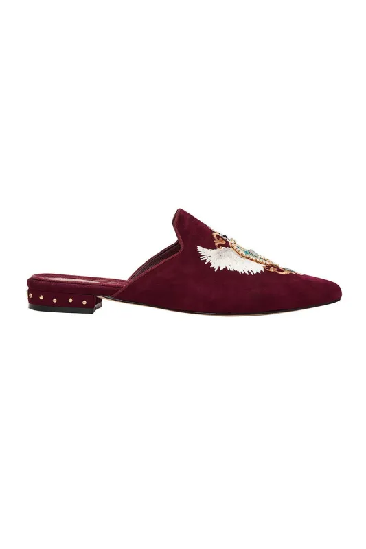 EMBROIDERED SLIPPER BURGUNDY sold by Camilla
