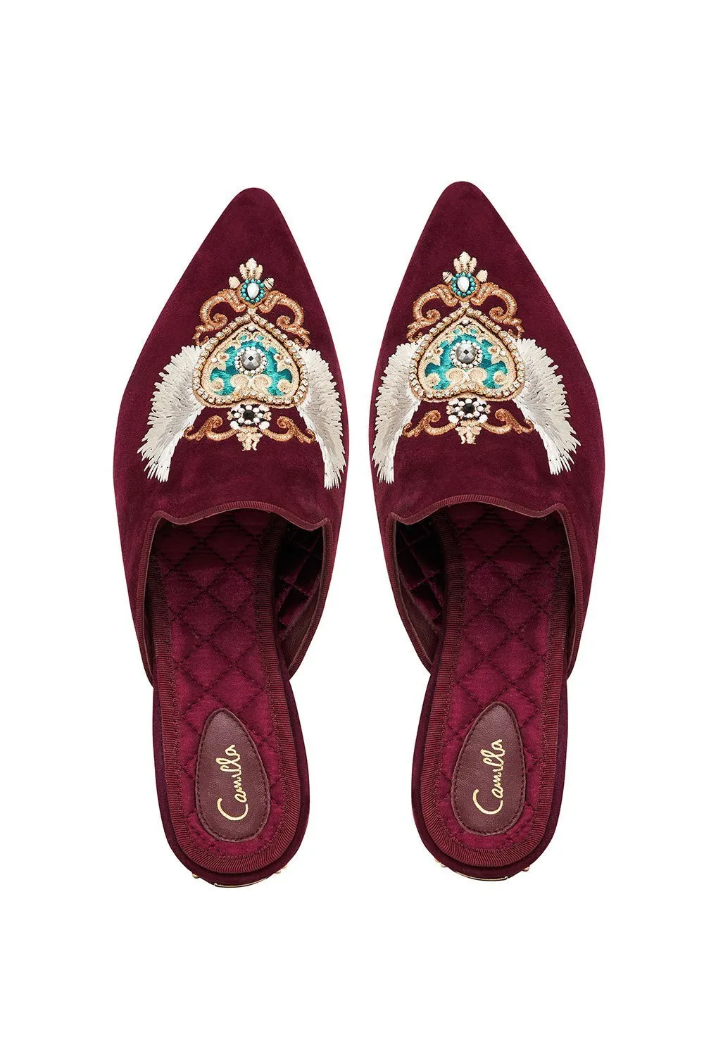 EMBROIDERED SLIPPER BURGUNDY sold by Camilla product image thumbnail 2